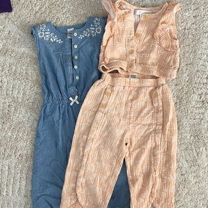 Blue and Peach Kids Outfit Set